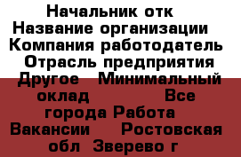 Начальник отк › Название организации ­ Компания-работодатель › Отрасль предприятия ­ Другое › Минимальный оклад ­ 25 000 - Все города Работа » Вакансии   . Ростовская обл.,Зверево г.